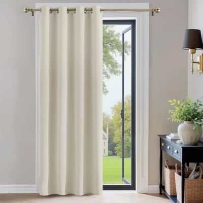 Abbildung von PONY DANCE Blickdichte Gardinen mit Ösen Thermovorhang Wohnzimmer Blickdicht Verdunkelungsvorhang Kinderzimmer Curtain, 1 Stück H 210 cm x B 132 cm, Hellbeige