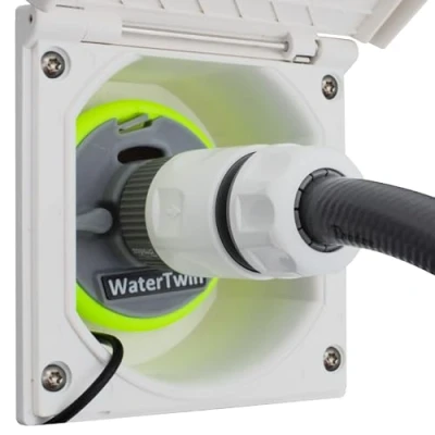 Abbildung von WATERTWIN Wohnmobil Wasser Tankadapter Caravan Einfüllstutzen Zubehör Wassertankdeckel mit doppelt Gardena Anschluss (Adapter für Tankdeckel 3 Pin D:68)