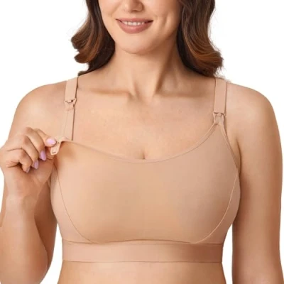 Abbildung von Gratlin Damen Stütz Sport Still BH Große Brüste Baumwolle Racerback Schwangerschafts BHS Natürlich 3XL