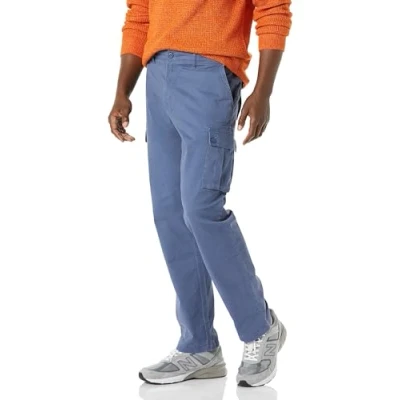 Abbildung von Amazon Essentials Herren Gerade geschnittene Stretch Cargohose (erhältlich in Big &amp; Tall), Indigo, 33W / 32L