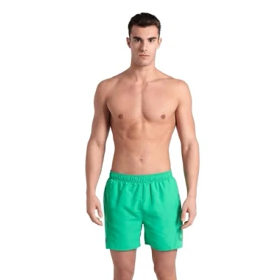 Abbildung von Arena Herren Fundamentals Logo Boxer Swim Trunks, Green Quartz Purple Blue, L EU