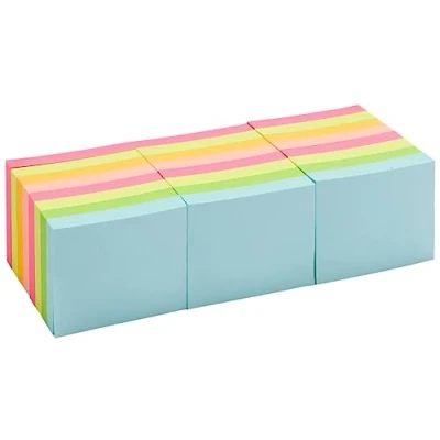 Abbildung von Amazon Basics Rechteckig Mini Haftnotizen, 3,8 x 5 cm, 24Stück, Bunt
