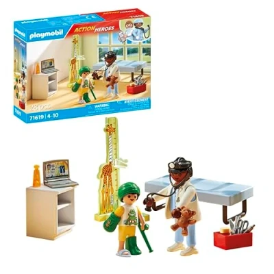 Abbildung von PLAYMOBIL Action Heroes Kinderarzt mit Teddybär nachhaltiges Spielzeug für Kinder ab 4 Jahren 71619