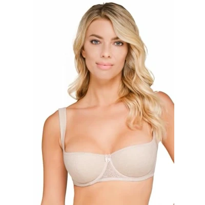 Abbildung von Rosme Lingerie Balconette BH mit gepolsterten Trägern für Damen, Kollektion Grand, Beige, Größe 85B