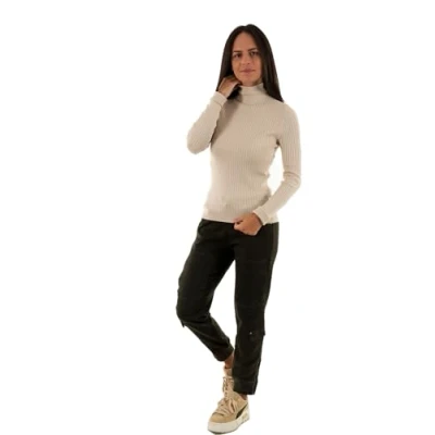 Abbildung von ONLY Onlkarol ROLL NECK Strickpullover, Damen, Größe: Large, Pumice stone