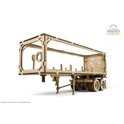 Abbildung von UGEARS Truck Trailer LKW Anhänger DIY Modellbausatz aus Holz für Schweren Sperrholz Modell Zubehör Funktionaler Mechanismus Selbstmontage ohne Kleber