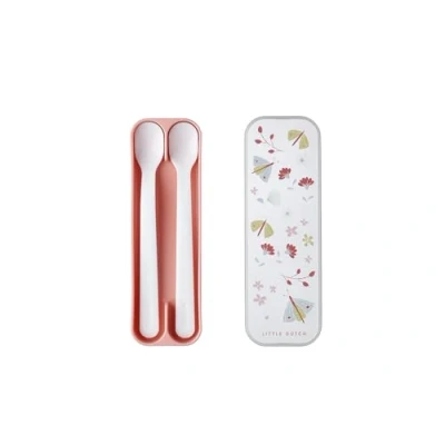 Abbildung von Mepal Fütterlöffel Mio Babylöffel Kleinkind Baby Besteck Spülmaschinengeeignet BPA frei 2er Set Flowers &amp; Butterflies