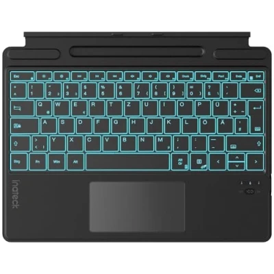 Abbildung von Inateck Surface Pro 9 Tastatur,Kompatibel mit 11/10/9/8/X, KI Funktion,Surface Tastatur Touchpad 7 Farben Hintergrundbeleuchtung und Stifthalter,QWERTZ, KB05114