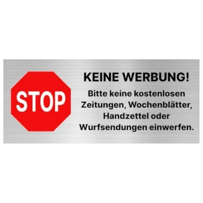 Abbildung von Aufkleber Keine Werbung für Briefkasten Sticker 7x3 cm UV &amp; Witterungsbeständig (1)