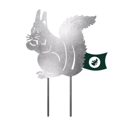 Abbildung von VERDOBA Eichhörnchen Gartendeko Rost Gartenstecker aus Eisen (Silber) Rostdeko Deko für Garten, Balkon &amp; Terrasse