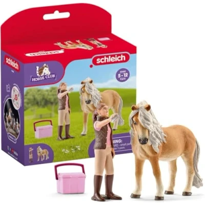 Abbildung von schleich 41431 Pferdepflegerin mit Island Pony Stute, ab 5 Jahren, HORSE CLUB Spielset, 3 Teile, exklusiv bei Amazon