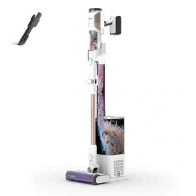 Abbildung von Shark Detect Clean &amp; Empty Akku Staubsauger, kraftvolle Saugkraft mit DirtDetect Technologie, selbstleerender 2 l Basisstation, 60 Min. Laufzeit, Anti Hair Wrap, Staub Fugendüse, Weiß IW3612EU