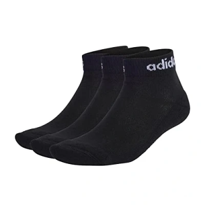 Abbildung von adidas Unisex Linear Ankle Cushioned Socks 3 Pairs, Black / White, 8.5 10