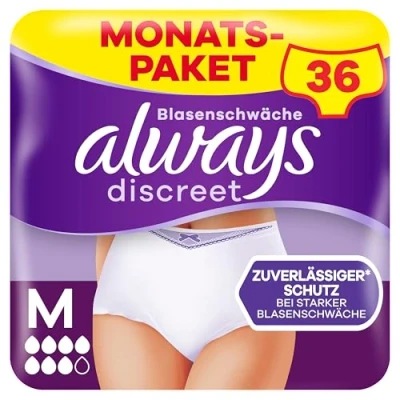 Abbildung von Always Discreet Inkontinenz Höschen Für Frauen Plus M 36 Stück, Schliesst Gerüche Und Flüssigkeit sofort ein
