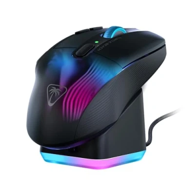Abbildung von Turtle Beach Kone XP Air Kabellose, anpassbare und ergonomische RGB Gaming Maus, Bluetooth, optischer Sensor 19K DPI, bis zu 100 Stunden Akku Ladestation Schwarz