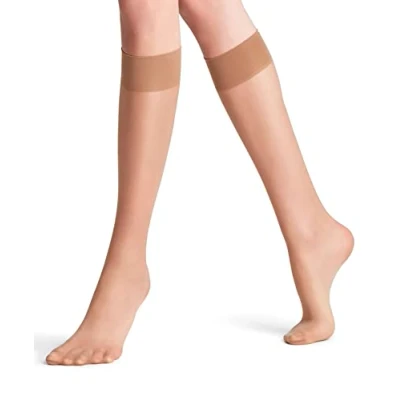 Abbildung von FALKE Damen Kniestrümpfe Seidenglatt 15 DEN W Kh transparent einfarbig 1 Paar, Hautfarben Sun 4299, 39 42