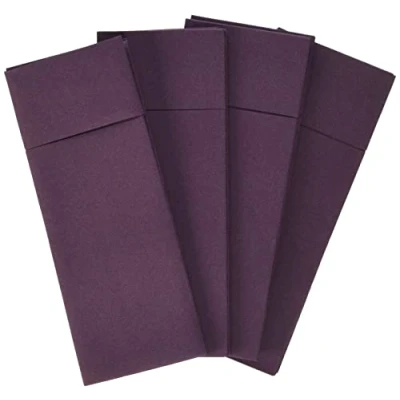 Abbildung von Alvotex Airlaid 50 Besteckservietten Bestecktaschen, Stoffähnlich, hochwertige Einwegserviette, Pflaume, 32X40 cm