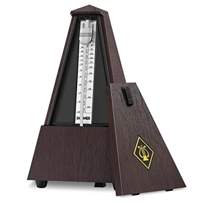 Abbildung von Donner Metronom Mechanisch für Musiker Gitarre Piano Drum Violine Track Beat und Tempo (Braun, DPM 1)