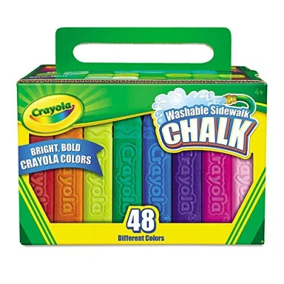 Abbildung von Crayola Farbenfrohe Straßenkreide Box mit 48 Stück Kreide für Strassen und Pflastersteine, Waschbare Malkreide Kinder, Kinder ab 4 Jahren
