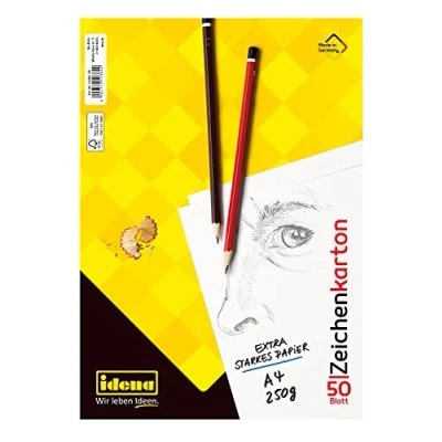 Abbildung von Idena 10384 Zeichenkarton, DIN A4, 50 lose Bogen, extra starkes Zeichenpapier 250 g/m²