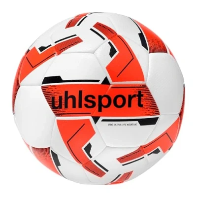 Abbildung von uhlsport 290 Ultra Lite Addglue Junior Kinder Fußball Spiel und Trainingsball, für bis zu 10 Jahren, Kinder, bianco/arancio fluo/navy