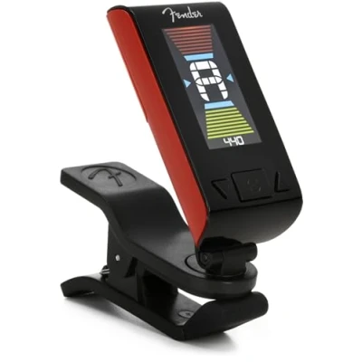 Abbildung von Fender Original Tuner (BQ 10), Helles LCD Display, Vibrationsbasiertes Chromatisches Stimmen, Fiesta Red