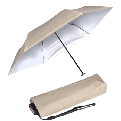 Abbildung von Knirps Taschenschirm US.050 Ultra Light Slim Manual mit UV und Hitzeschutz Silver Heatshield beige