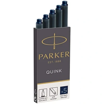 Abbildung von Parker Tintenpatronen für Füller lange Patronen blauschwarze QUINK Tinte 5 Stück