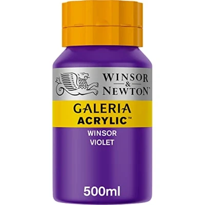 Abbildung von Winsor &amp; Newton 2150728 Galeria Acrylfarbe, hohe Pigmentierung, lichtecht, buttrige Konsistenz, 500 ml Topf Winsorviolett