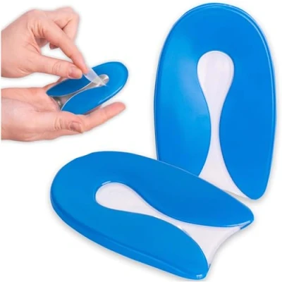 Abbildung von SULPO Fersensporn Einlagen Achillessehne Einlegesohlen Gel Fersenkissen für Schuhe Geleinlagen Ferse Damen, Herren, Kinder Silikon Fersenkeil, Fersenpolster Gelsohlen
