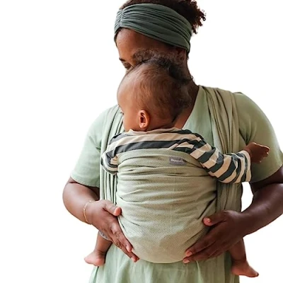 Abbildung von Hoppediz gewebtes Baby Tragetuch ab Geburt, Neugeboren bis Kleinkind, 100% Baumwolle, Elba 4,60 m