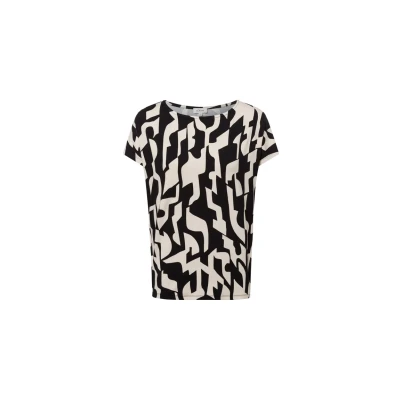 Abbildung von s.Oliver Tshirt print, Damen, Größe: 48, Beige schwarz