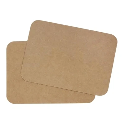 Abbildung von DIN A6 Karten Set Blanko zum Basteln und Selbstgestalten wahlweise mit runden Ecken oder Vintage Kontur 300 g/m² Kraftpapier Graspapier Tonkarton Fotokarton (Kraftpapier rund, 50 Karten)