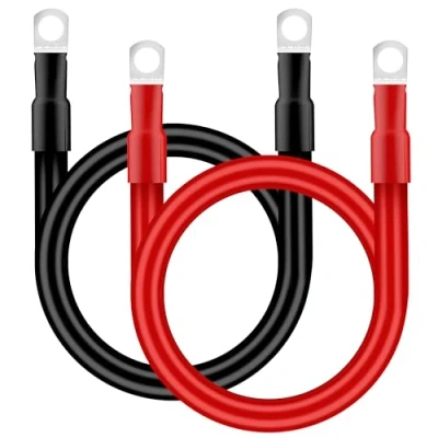Abbildung von QIMEI SHOP Batteriekabel 35mm² 50cm Auto Batterie Kabel 12V 2AWG Kupferkabel mit M10 Ringklemmen für LKW Motorrad Solar Marine Rot Schwarz 2 Stück
