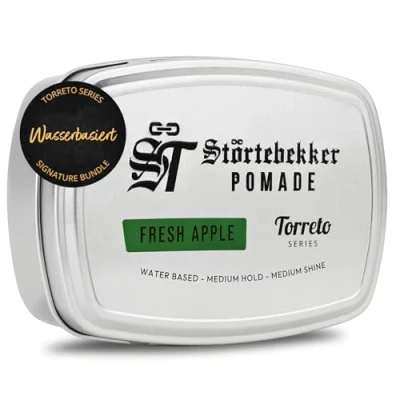 Abbildung von NEU: Störtebekker® Premium Pomade Wasserbasiert Fresh Apple Herren &#039;Torreto Series&#039; Mittlerer Halt Glanz Haarwachs 125ml Barbershop Haarpomade Haarstyling Made in Germany