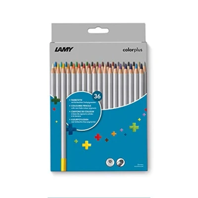 Abbildung von LAMY 1233470 colorplus Farbstifte 506 36er Set: Faltschachtel mit 36 Farbstiften aus massivem Lindenholz ergonomischer Dreieckform Dicke Mine Ø 3,3 mm, Farbstift 7,2 mm