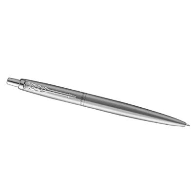 Abbildung von Parker Jotter XL Kugelschreiber Monochrome Edelstahl mittlere Stiftspitze blaue Tinte Geschenkbox