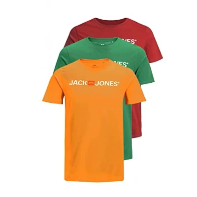 Abbildung von JACK &amp; JONES Herren JJECORP Logo Tee SS Crew Neck Vorteilspack, T Shirt Männer, Dark Cheddar/1DarkCheddar1Verd, XXXL