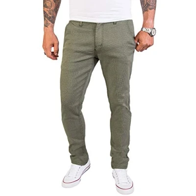 Abbildung von Rock Creek Herren Chino Hose Slim Fit Business Hosen Chinohose Stoffhose Chinos für Männer Casual Elegante RC 2154 Grün W33 L32