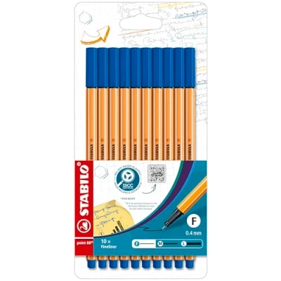 Abbildung von Fineliner STABILO point 88 10er Pack blau