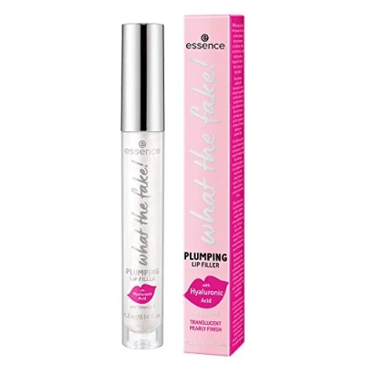 Abbildung von essence what the fake! PLUMPING LIP FILLER, Lipgloss, Nr. 01, Transparent, feuchtigkeitsspendend, glättend, vegan, ohne Alkohol, Parabene, Mikroplastikpartikel, 1er Pack (4.2ml)