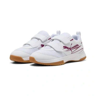 Abbildung von Puma Varion II Unisex Handballschuh für Kinder, Größe: 30, White/berry Schuhe