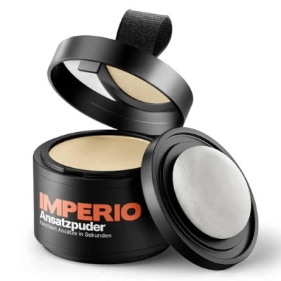 Abbildung von IMPERIO Ansatzpuder Haar Concealer zur Haarverdichtung für Frauen und Männer, wasserfestes Make up zum Ansatz kaschieren 4g (Hellblond)