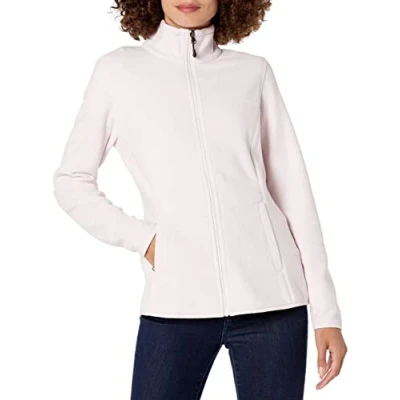 Abbildung von Amazon Essentials Damen Weiche Polarfleece Jacke mit durchgehendem Reißverschluss in klassischer Passform (erhältlich Übergrößen), Hellrosa, XS
