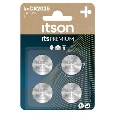 Abbildung von ITSON, CR2025 Batterien, 3V, Knopfzellen, 4 Stück, am besten für Autoschlüssel, Uhren und Herzfrequenzmesser