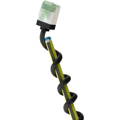 Abbildung von goobay 74351 CAT 8.1 Patchkabel slim/Ultraflexibles RJ45 Netzwerkkabel U/FTP CU, OFC/Dünnes Ethernet LAN Kabel mit kurzen Steckern / 40 Gbit/s, 2000 MHz LSZH, Knickschutz/schwarz 0,25m