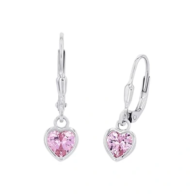 Abbildung von Prinzessin Lillifee Ohrhänger 925 Sterling Silber Mädchen Kinder Ohrschmuck, mit Zirkonia synth., 2,1 cm, Rosa, Herz, Kommt in Schmuck Geschenk Box, 9081905