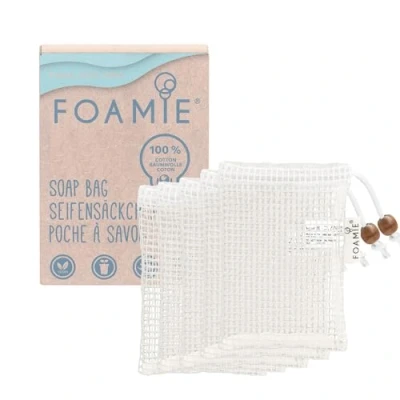 Abbildung von Foamie Seifensäckchen 5er Set, Bio Seifenbeutel für festes Shampoo &amp; Duschgel Seifenreste, Seifennetz noch mehr Schaumbildung Trocknen der Seife, 100% Baumwolle