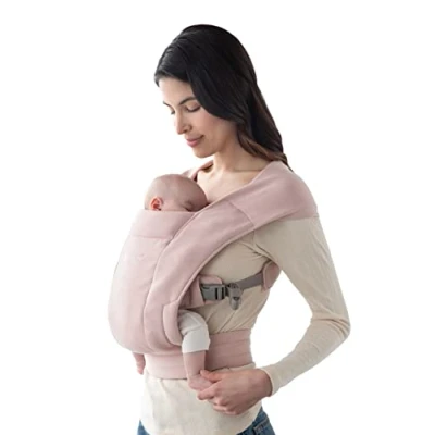Abbildung von Ergobaby Babytrage für Neugeborene ab Geburt Extra Weich, Embrace Bauchtrage Baby Tragetasche Ergonomisch, Blush Pink, BCEMAPNK