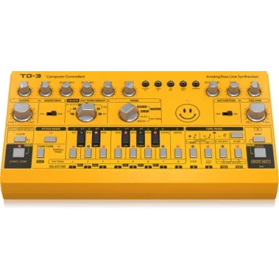 Abbildung von Behringer TD 3 AM Analoger Bass Line Synthesizer mit VCO, VCF, 16 stufigem Sequenzer, Verzerrungseffekten und stimmiger Polykette
